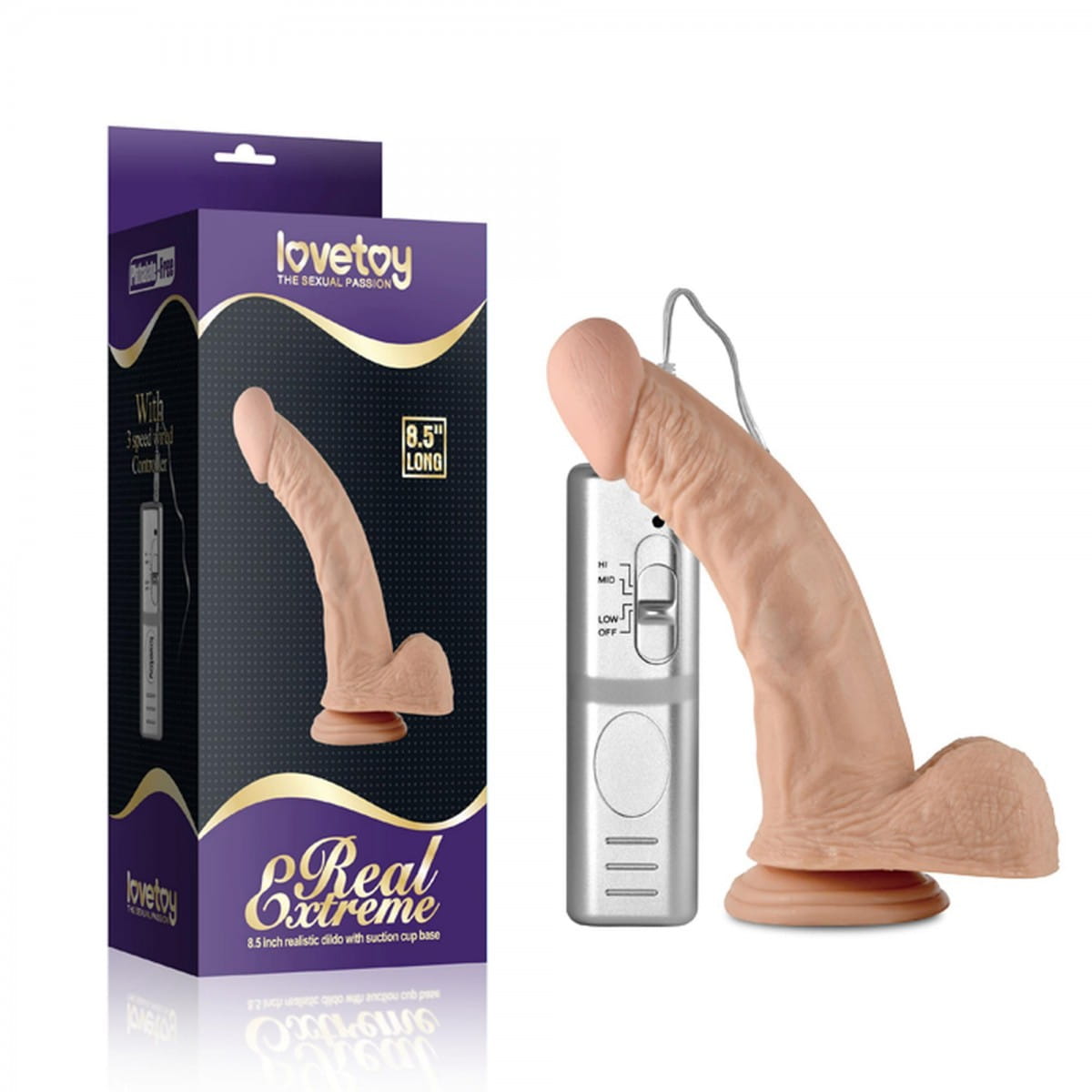 Wibrator sterczący penis 21,6 cm