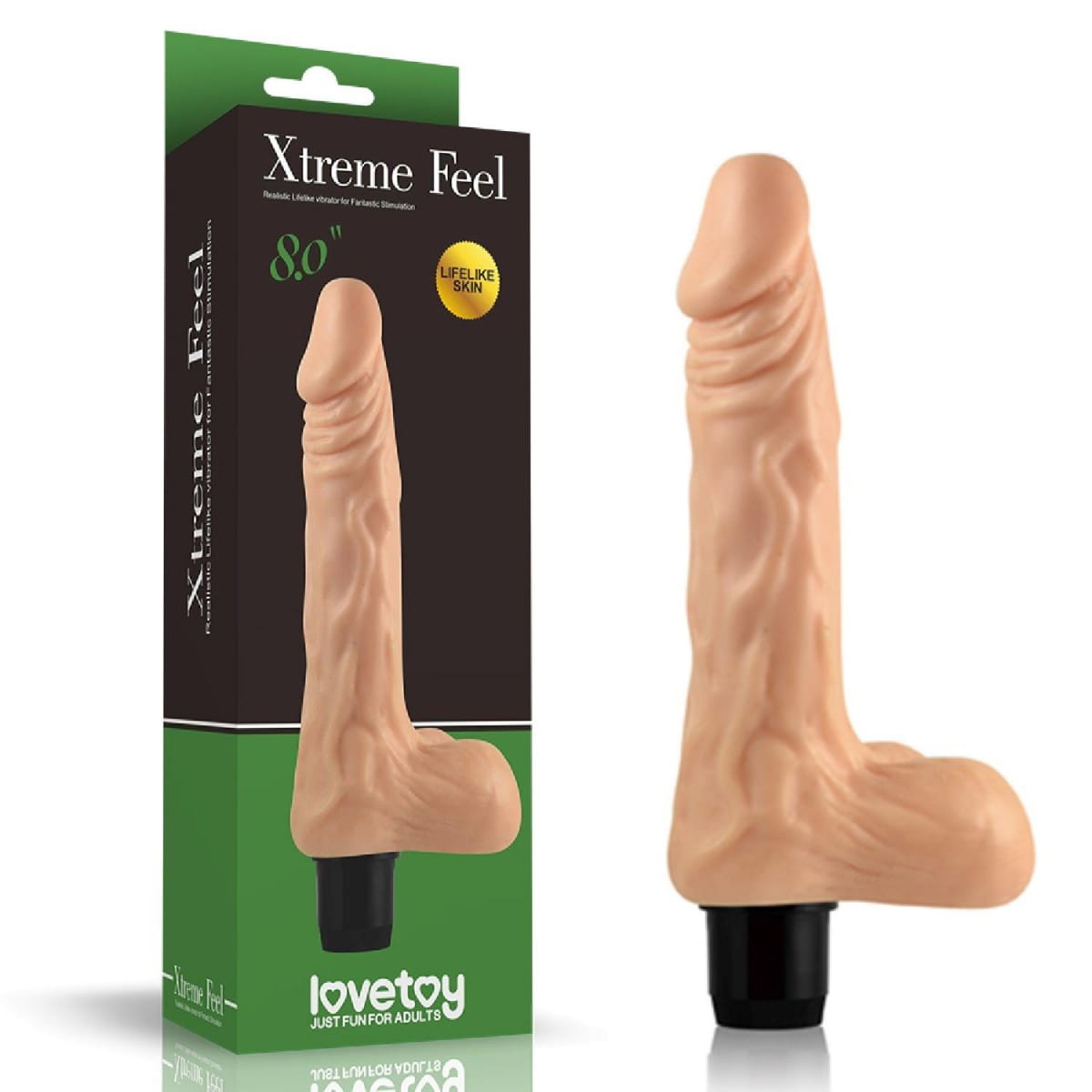 Wibrator cyber skin z jądrami penis 20,3 cm