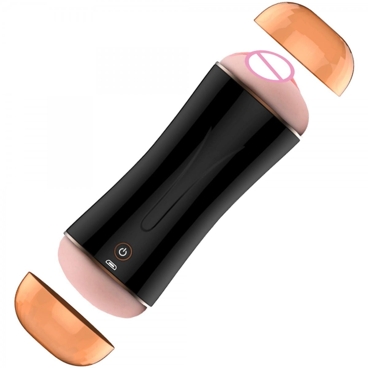 Wagina i anus Dwustronny masturbator z wibracjami