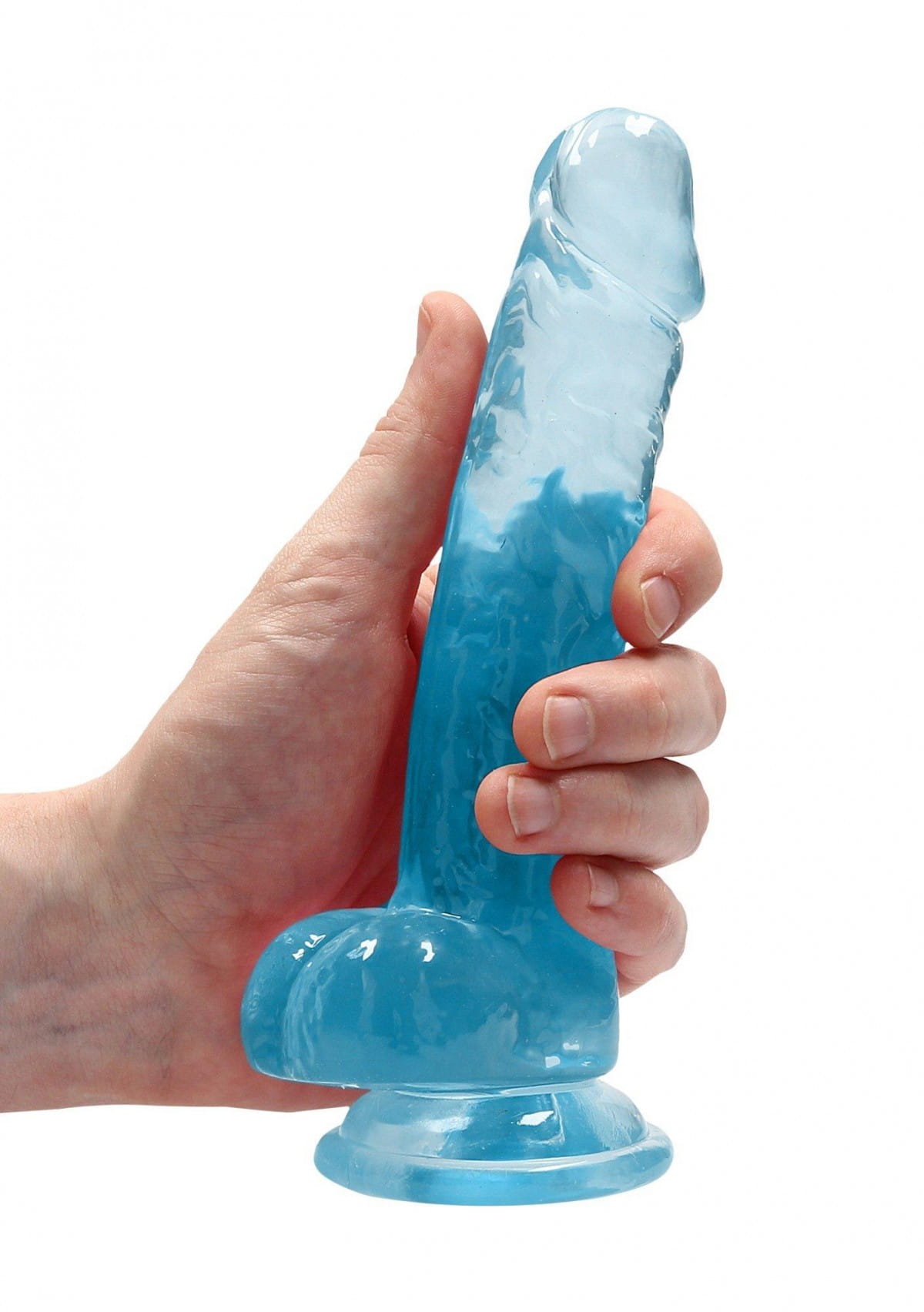 Miękki żelowy penis Wysokość 17,8 cm Niebieski