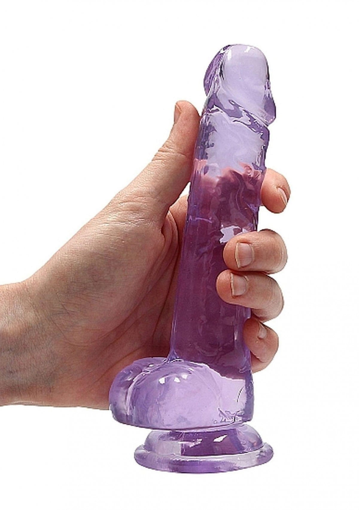 Miękki żelowy penis Wysokość 17,8 cm Fioletowy