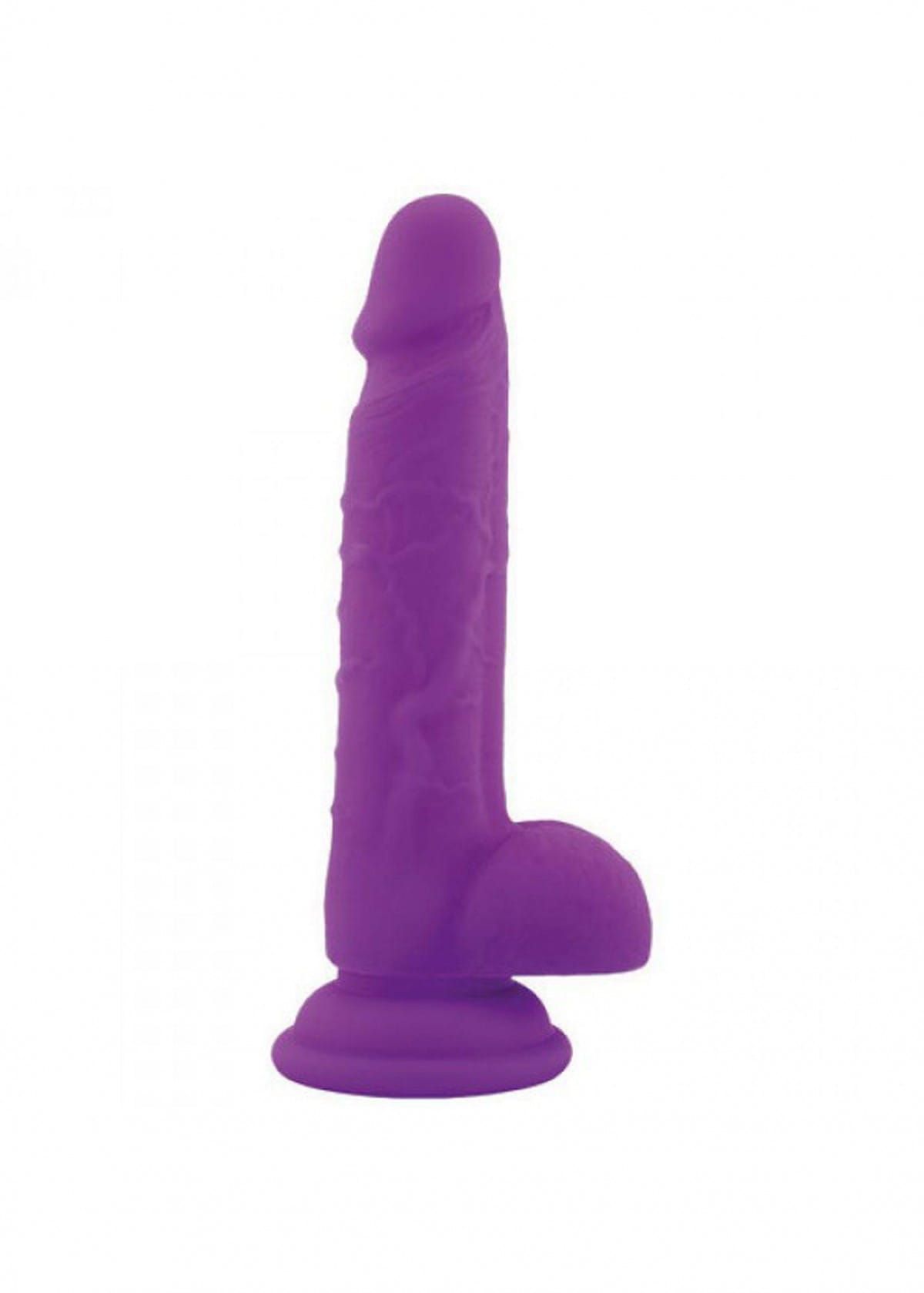 Dildo z silikonu Wysokość 19 cm Fioletowe