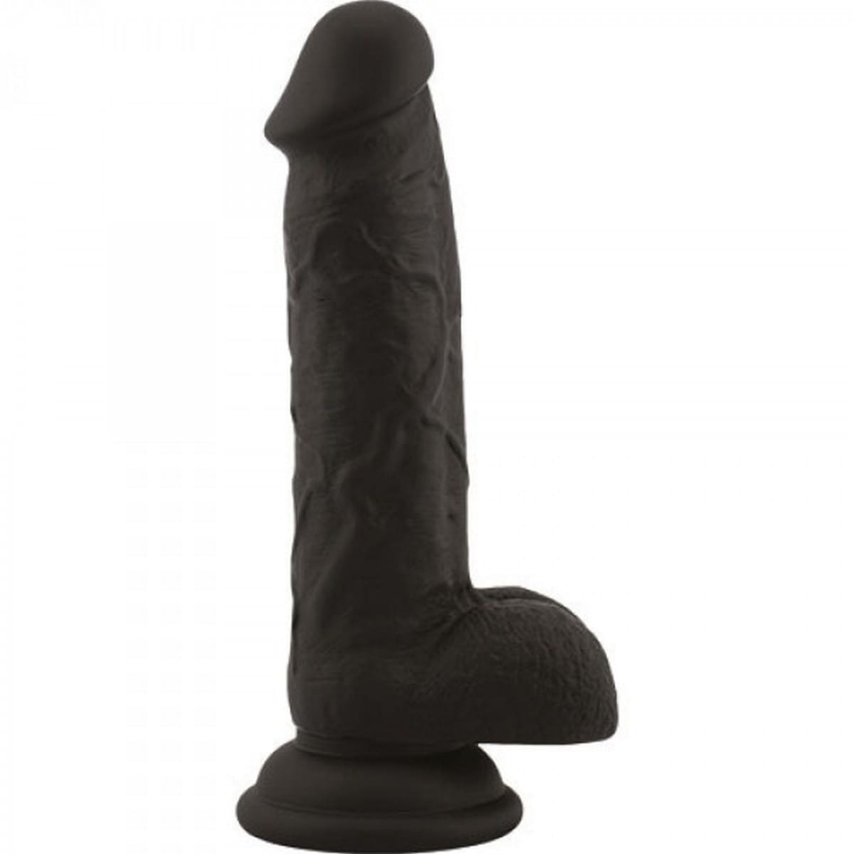 Dildo z silikonu Wysokość 18 cm Czarny penis