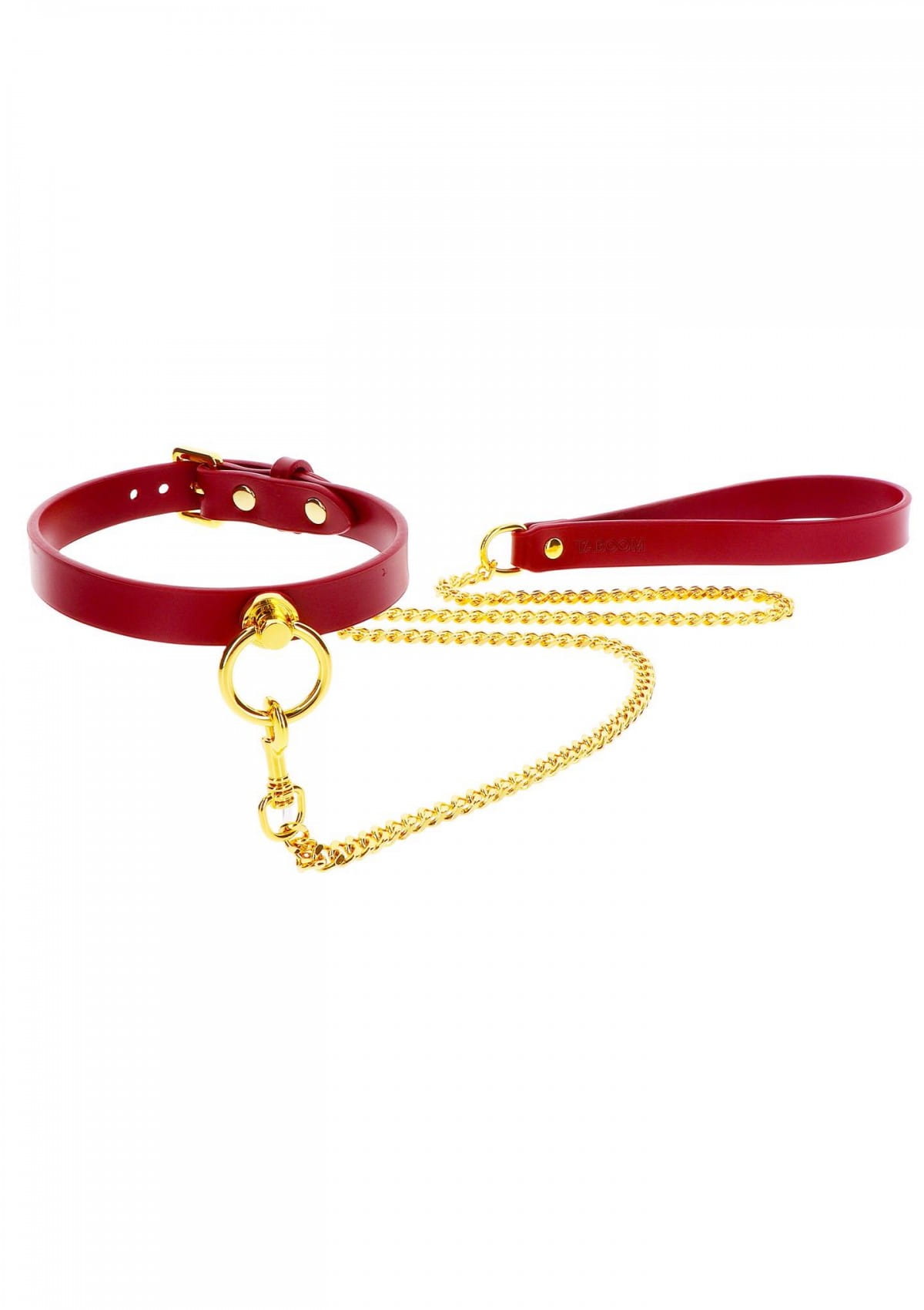 Czerwono złoty zestaw obroża i smycz