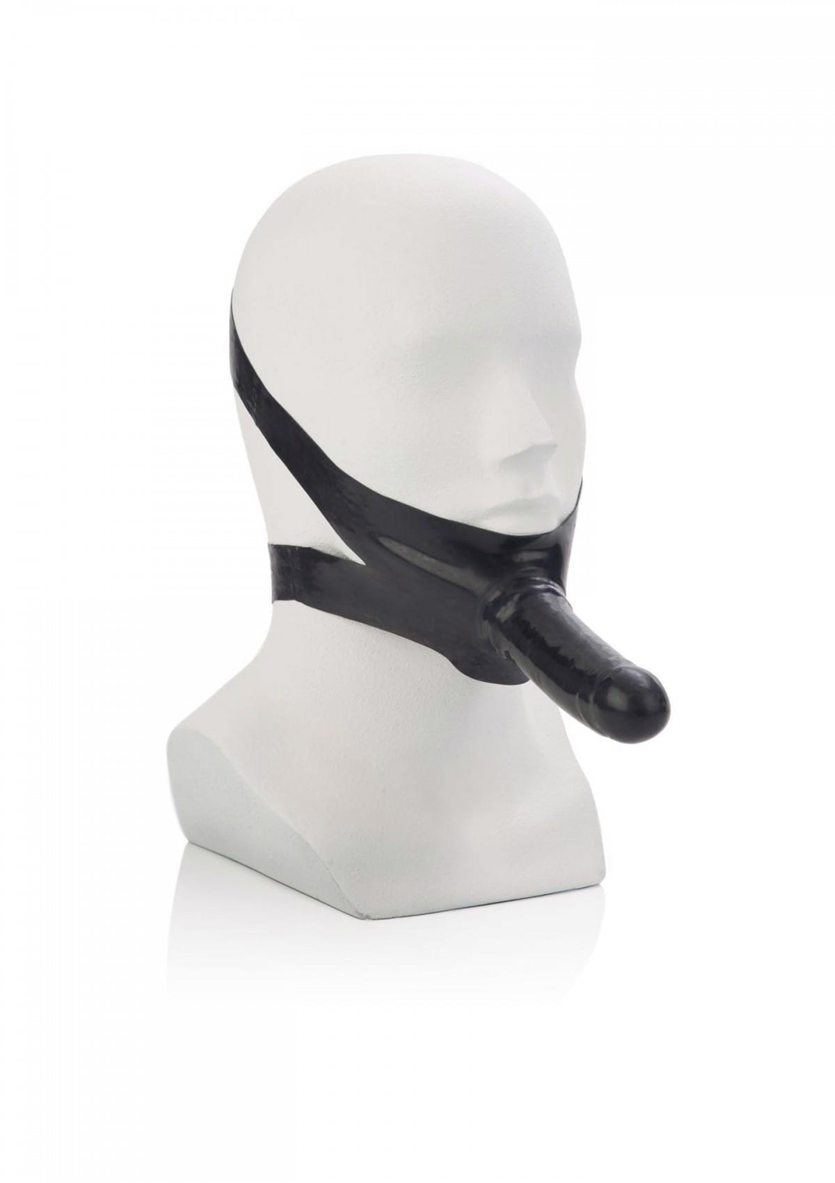 Knebel z czarnym dildo 14 cm