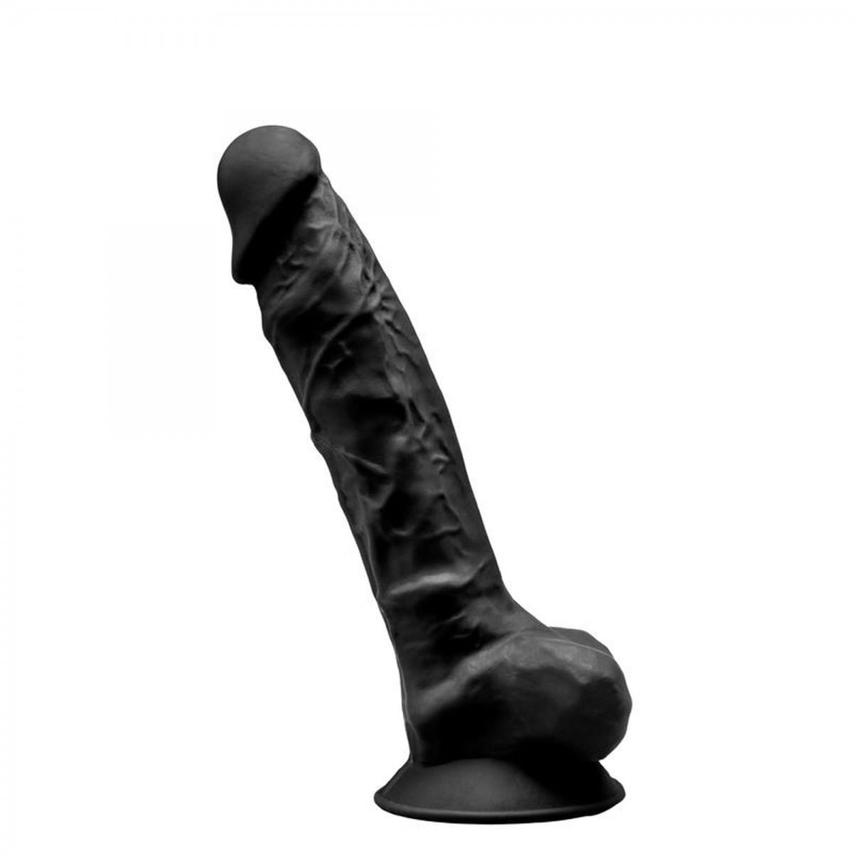 Czarny penis z silikonu 23 cm