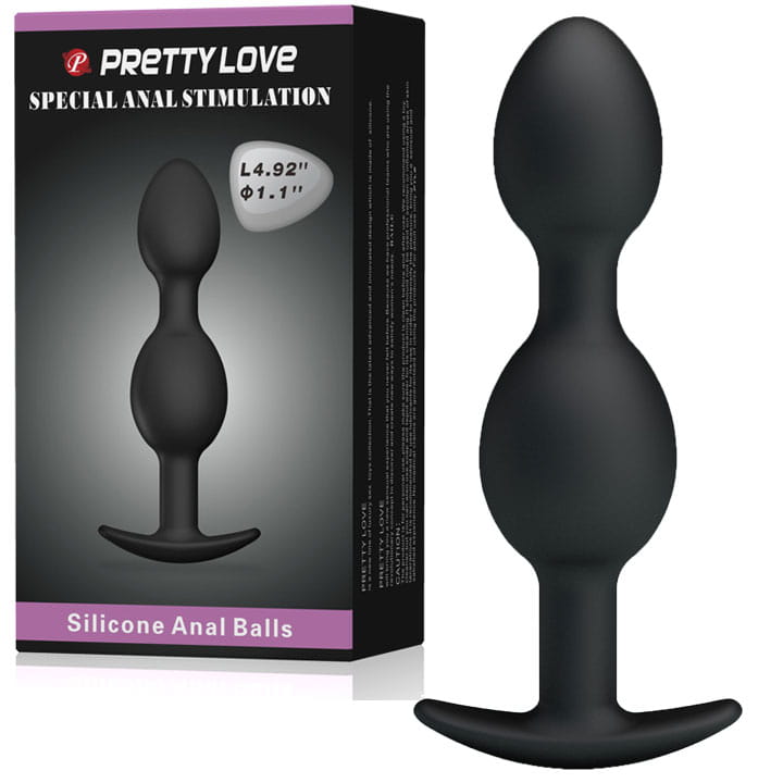 Prettylove Korek analny z dwoma kulkami 